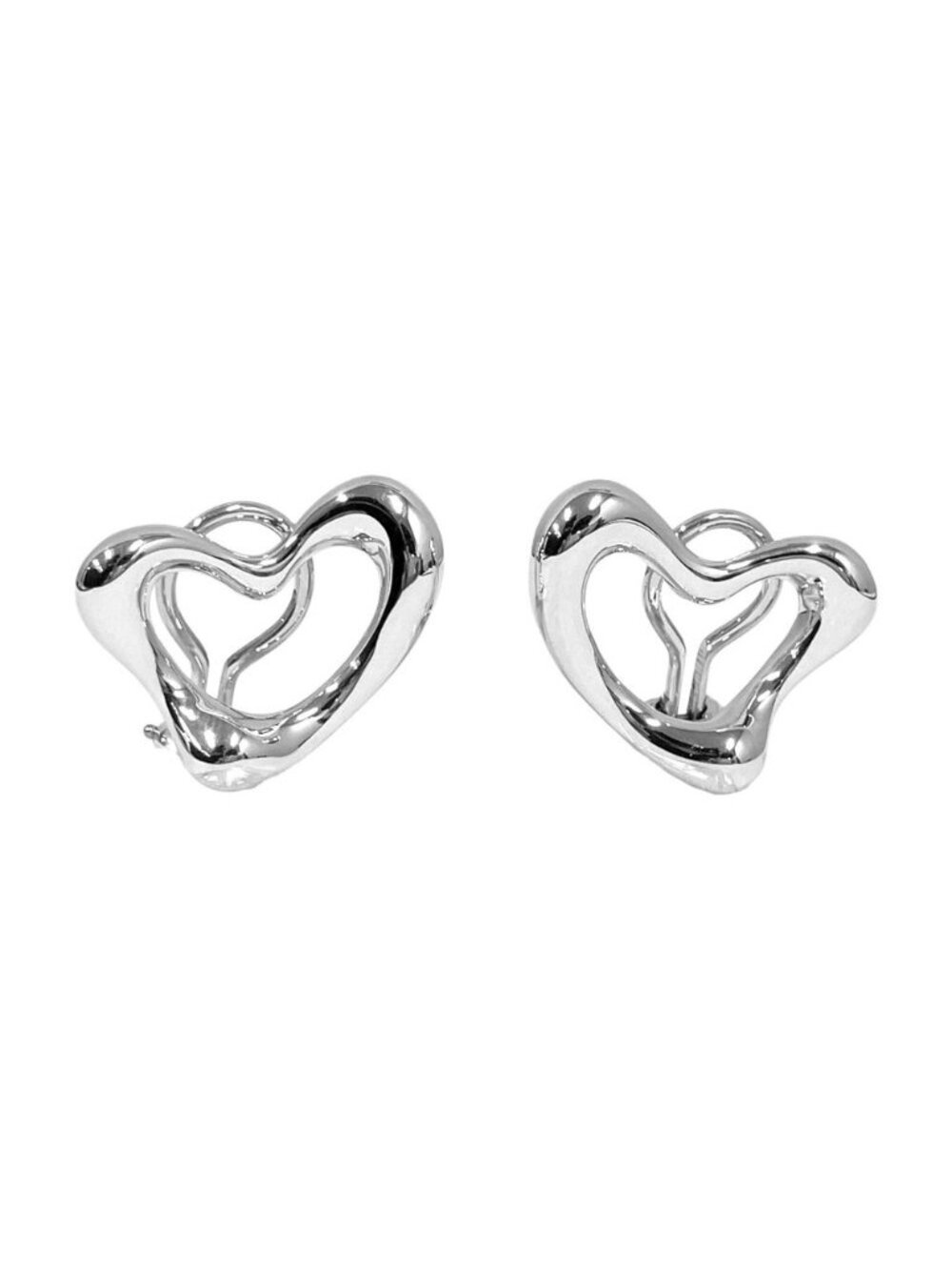Tiffany & Co Open Heart Earrings Silver